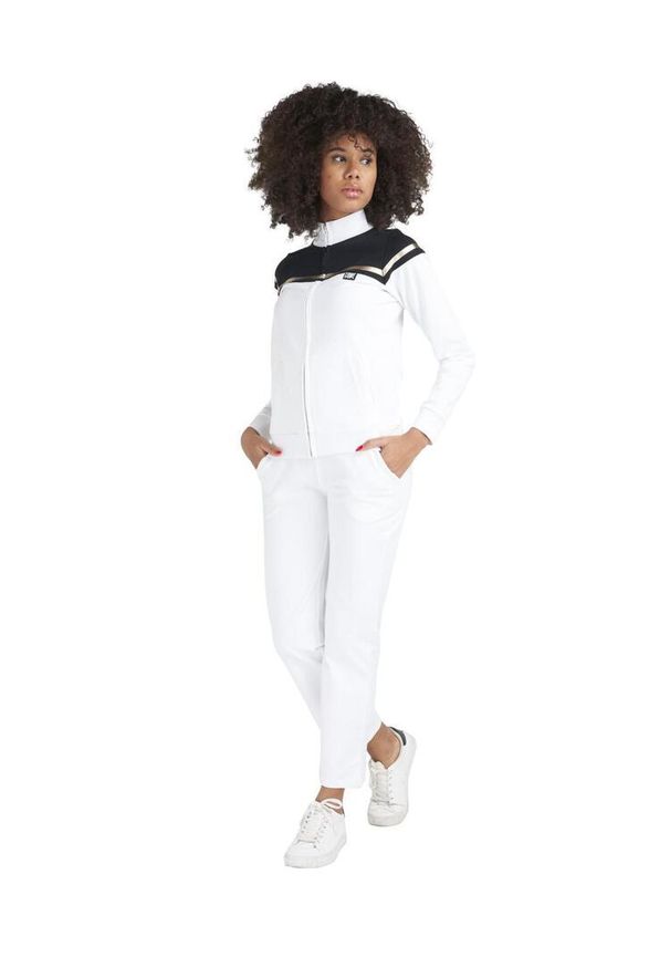 LEONE 1947 APPAREL - Damski dres Chic Active ze stójką i zamkiem błyskawicznym. Kolor: biały. Materiał: dresówka. Sport: fitness
