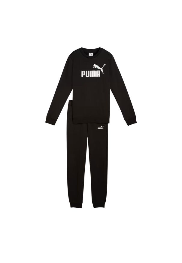 Puma - Dres Essentials No. 1 Logo Rozmiar 7-8 L Czarny - 689721-01. Okazja: na uczelnię. Kolor: czarny. Materiał: dresówka. Wzór: nadruk