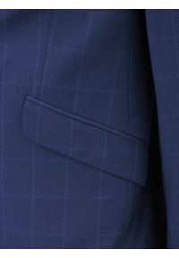 Elegancki Garnitur (Ślub, Studniówka) - Casino - Granat, Delikatna Krata. Materiał: poliester, wiskoza. Wzór: kratka #13