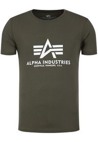 Alpha Industries T-Shirt Basic 100501 Zielony Regular Fit. Kolor: zielony. Materiał: bawełna #3