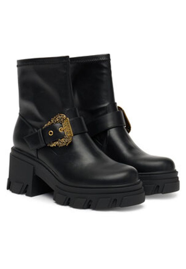 Versace Jeans Couture Botki 79VA3S80 Czarny. Kolor: czarny. Materiał: skóra