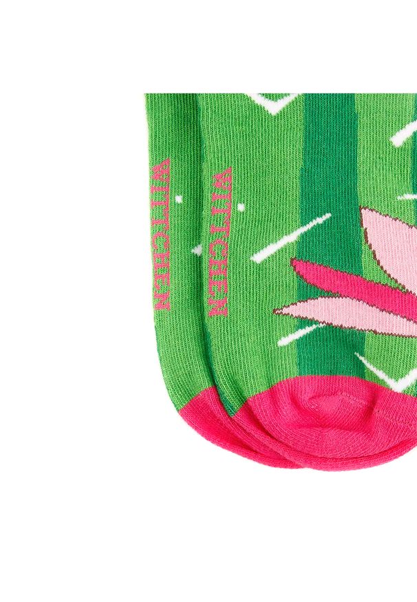Wittchen - Damskie skarpetki w zabawny wzór. Kolor: zielony, różowy, wielokolorowy. Materiał: bawełna