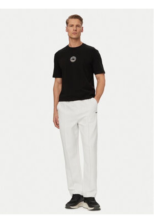 BOSS T-Shirt Open 50560293 Czarny Relaxed Fit. Kolor: czarny. Materiał: bawełna