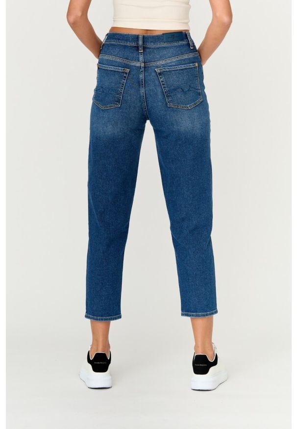 7 FOR ALL MANKIND Granatowe jeansy damskie MALIA LUXE VINTAGE BLUEPRINT. Kolor: niebieski. Styl: vintage