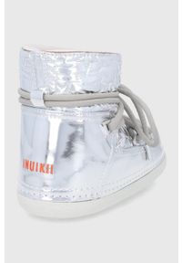 Inuikii Śniegowce kolor srebrny. Nosek buta: okrągły. Zapięcie: sznurówki. Kolor: srebrny. Materiał: guma, wełna #4