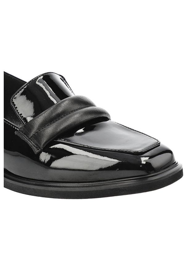 CheBello - Czarne Półbuty Chebello Eleganckie Lordsy Damskie. Okazja: na co dzień, na spotkanie biznesowe. Zapięcie: bez zapięcia. Kolor: czarny. Materiał: lakier, skóra. Szerokość cholewki: normalna. Obcas: na obcasie. Styl: elegancki. Wysokość obcasa: niski
