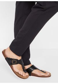 bonprix - Dżersejowe spodnie z mieszanki bawełny. Kolor: czarny. Materiał: jersey, bawełna #2