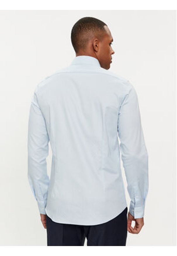 Calvin Klein Koszula Micro Dot K10K112884 Błękitny Slim Fit. Kolor: niebieski. Materiał: bawełna
