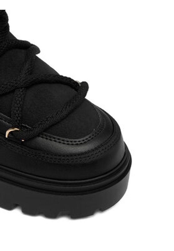 TOMMY HILFIGER - Tommy Hilfiger Śniegowce Real Shearling Laceup Snowboot FW0FW08996 Czarny. Kolor: czarny. Materiał: zamsz, skóra