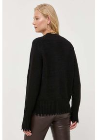Silvian Heach sweter damski kolor czarny ciepły. Kolor: czarny. Materiał: dzianina. Długość rękawa: raglanowy rękaw #3