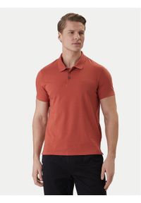 Calvin Klein Polo LV04LF200G Pomarańczowy Slim Fit. Typ kołnierza: polo. Kolor: pomarańczowy. Materiał: bawełna #1