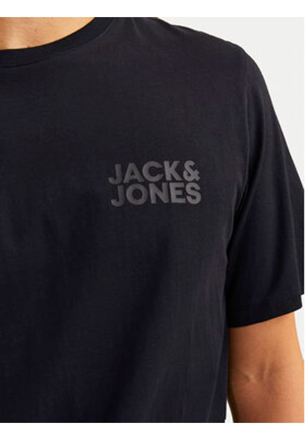 Jack & Jones T-Shirt Corp Logo 12151955 Czarny Standard Fit. Kolor: czarny. Materiał: bawełna