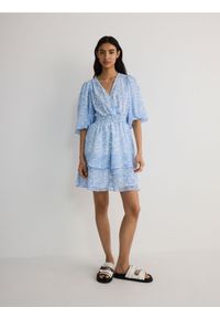 Reserved - Sukienka mini we wzory - wielobarwny. Materiał: tkanina. Długość: mini #1