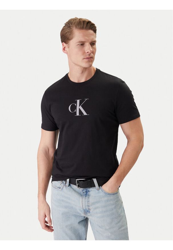 Calvin Klein T-Shirt LV04RF853G Czarny Regular Fit. Kolor: czarny. Materiał: bawełna