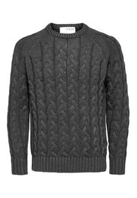 Selected Homme Sweter Bill 16086658 Szary Regular Fit. Kolor: szary. Materiał: bawełna #6