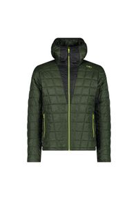 Kurtka z kapturem CMP Unlimitech. Typ kołnierza: kaptur. Kolor: zielony. Materiał: puch. Sport: turystyka piesza #1
