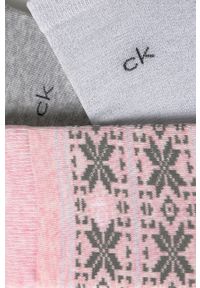 Calvin Klein - Skarpetki (3-pack). Kolor: biały. Materiał: bawełna, materiał, poliamid, elastan, włókno. Wzór: nadruk #3