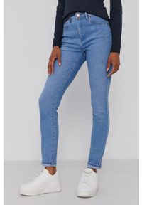 Wrangler jeansy High Rise Skinny Soft Heart damskie high waist. Stan: podwyższony. Kolor: niebieski #1
