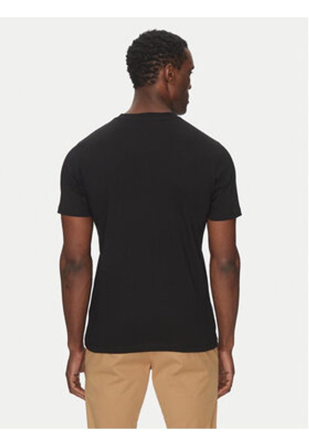 Karl Lagerfeld - KARL LAGERFELD T-Shirt 755042 552224 Czarny Regular Fit. Typ kołnierza: dekolt w karo. Kolor: czarny. Materiał: bawełna