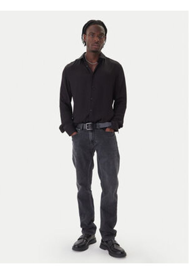 Hugo - HUGO Koszula Kenno 50550513 Czarny Slim Fit. Kolor: czarny. Materiał: wiskoza
