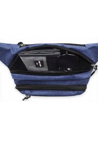 Męska Saszetka na Biodro (Nerka) - Pako Jeans - Niebieska. Kolor: niebieski. Materiał: poliester #9