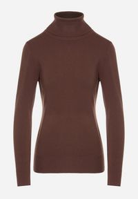 Born2be - Brązowy Golf Sweter z Wiskozą i Kaszmirem Zailaya. Okazja: na co dzień. Typ kołnierza: golf. Kolor: brązowy. Materiał: wiskoza, kaszmir. Styl: casual #4