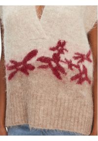 Munthe Sweter Purulia 252160125272 Beżowy Loose Fit. Kolor: beżowy. Materiał: wełna