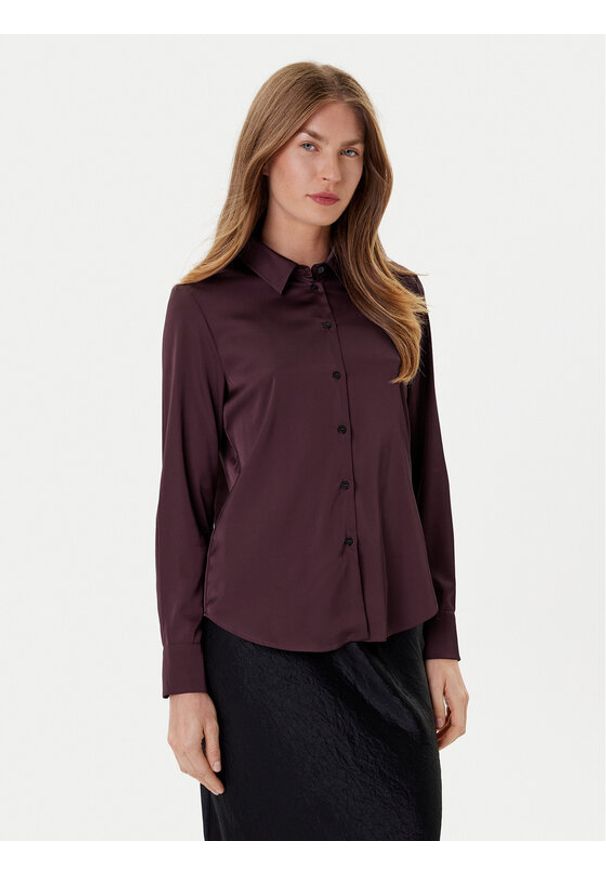 Marella Koszula Naples 2525116051 Bordowy Regular Fit. Kolor: czerwony. Materiał: syntetyk