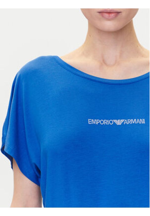 Emporio Armani Sukienka codzienna EW000783 AF12192 UA012 Niebieski Regular Fit. Okazja: na co dzień. Kolor: niebieski. Materiał: wiskoza. Typ sukienki: proste. Styl: casual