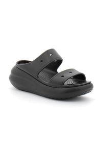 Klapki damskie na platformie Crocs CRUSH. Kolor: czarny. Obcas: na platformie
