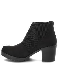 Czarne Botki S.Barski Modne Obuwie Damskie Na Obcasie. Kolor: czarny. Materiał: materiał. Szerokość cholewki: normalna. Wzór: aplikacja. Sezon: zima, jesień. Obcas: na obcasie. Styl: klasyczny, elegancki. Wysokość obcasa: średni #4