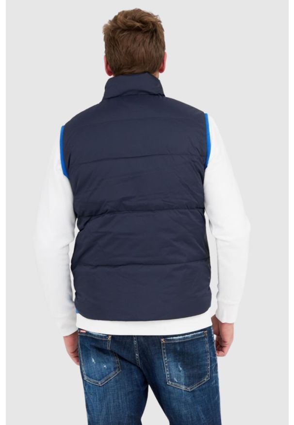 La Martina - LA MARTINA Granatowy puchowy bezrękawnik męski, Rozmiar XXL. Kolor: niebieski. Materiał: puch. Długość rękawa: bez rękawów