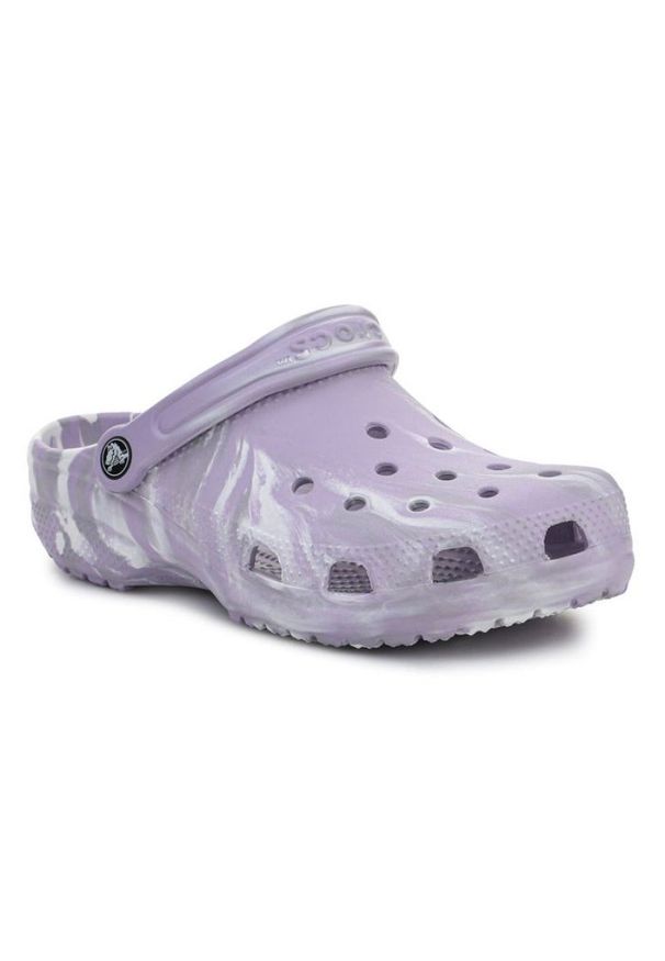 Klapki Crocs Classic Marbled Clog W 206867-5PT fioletowe. Kolor: fioletowy. Materiał: syntetyk. Sezon: lato. Styl: elegancki, klasyczny
