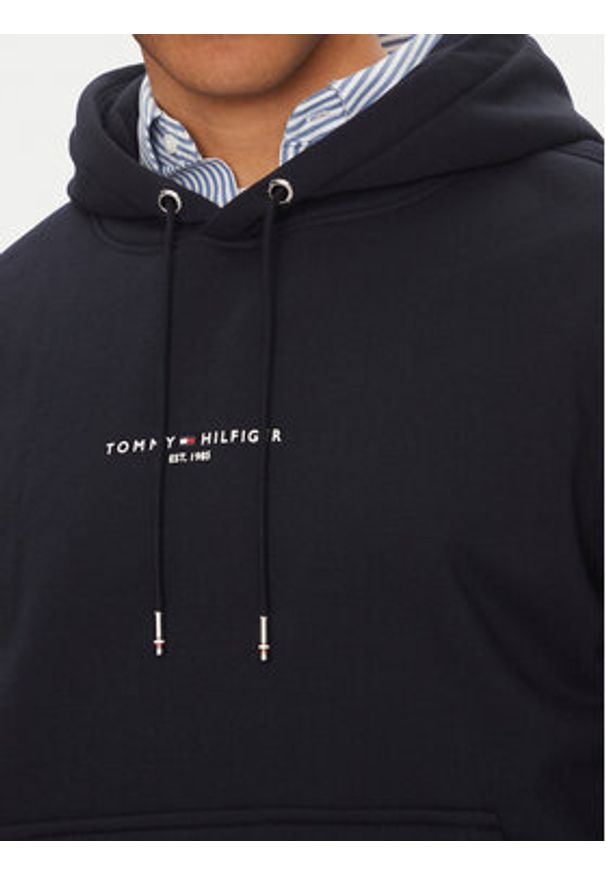 TOMMY HILFIGER - Tommy Hilfiger Bluza Small Logo MW0MW38950 Granatowy Regular Fit. Kolor: niebieski. Materiał: bawełna