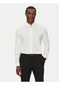 Hugo - HUGO Koszula Ermo 50539307 Biały Slim Fit. Kolor: biały. Materiał: bawełna #1