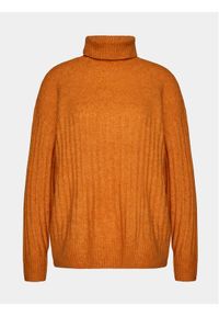 Moss Copenhagen Sweter Mschlamaia 17720 Pomarańczowy Casual Fit. Okazja: na co dzień. Kolor: pomarańczowy. Materiał: wełna. Styl: casual #1