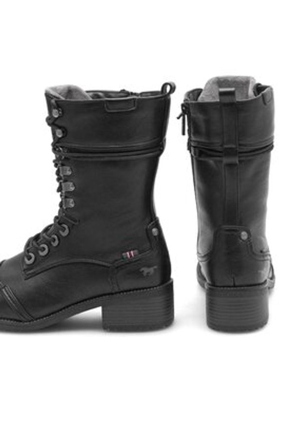 Mustang Trzewiki 1402-501 Czarny. Kolor: czarny. Materiał: skóra