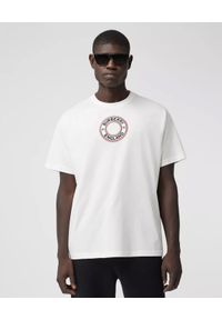 Burberry - BURBERRY - Biała koszulka z graficznym nadrukiem. Okazja: na co dzień. Kolor: biały. Materiał: jeans, bawełna, elastan. Wzór: nadruk. Styl: klasyczny, casual, elegancki #1