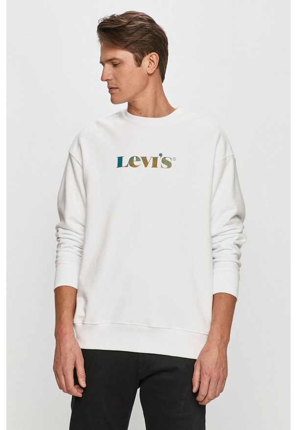 Levi's® - Levi's - Bluza bawełniana. Okazja: na spotkanie biznesowe, na co dzień. Kolor: biały. Materiał: bawełna. Wzór: nadruk. Styl: biznesowy, casual