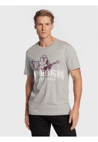 True Religion T-Shirt Buddha Stencil 106294 Szary Regular Fit. Kolor: szary. Materiał: bawełna #1