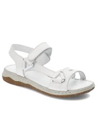 Białe Sandały Artiker Wygodne Obuwie Damskie. Okazja: na spacer. Kolor: biały. Materiał: skóra. Sezon: lato. Styl: elegancki