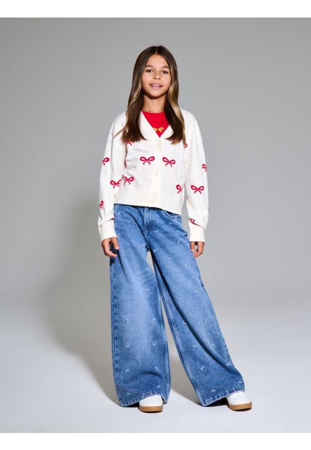 Sinsay - Sweter ze wzorem w kokardki - wielobarwny. Typ kołnierza: kokarda