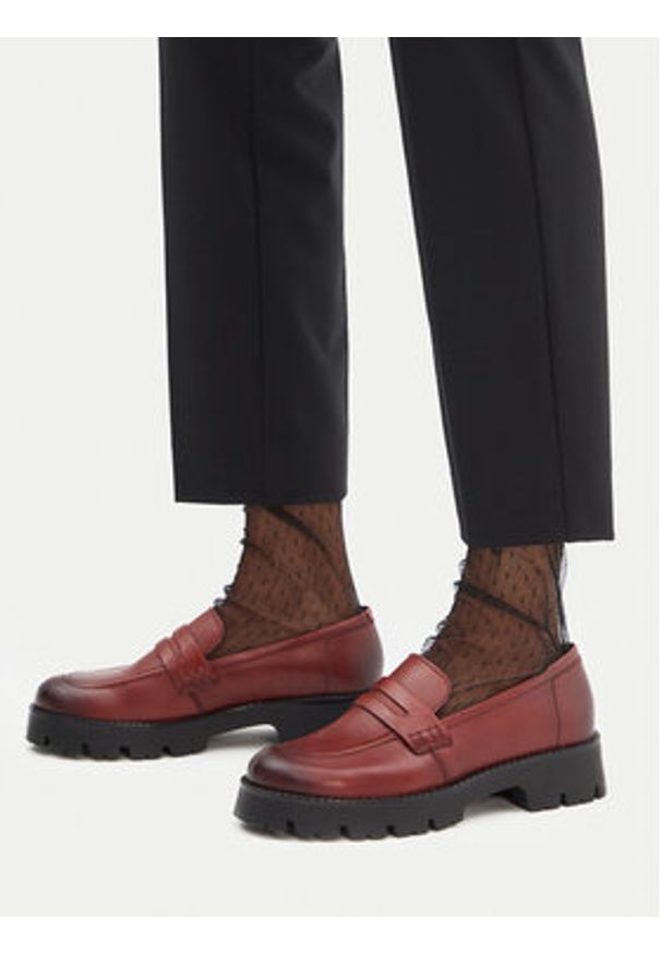 Lasocki Loafersy CEO-WI16-780-03 Bordowy. Kolor: czerwony. Materiał: skóra