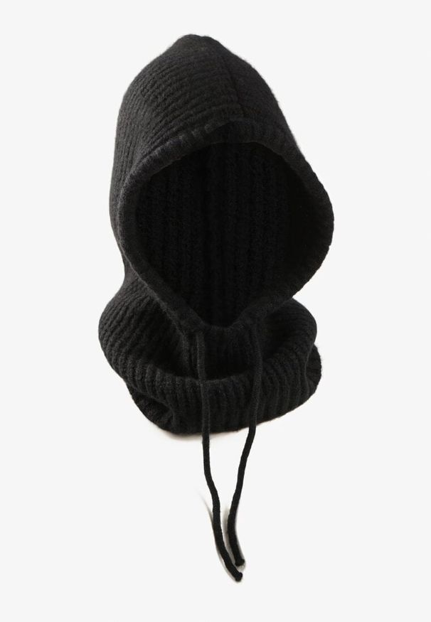 Renee - Czarna Czapka Balaclava z Wełną i Ściągaczami Linobra. Kolor: czarny. Materiał: wełna