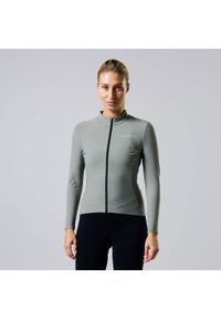 ACELERA - Ciepła damska koszulka kolarska z długim rękawem. Kolor: szary. Materiał: materiał. Długość rękawa: długi rękaw. Długość: długie. Sport: kolarstwo #1
