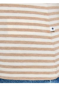 Big-Star - Bluzka damska w paski kremowa Vensa 103. Okazja: na co dzień. Kolor: kremowy. Materiał: materiał, dzianina, jeans. Długość rękawa: długi rękaw. Długość: długie. Wzór: paski. Styl: casual, elegancki #6
