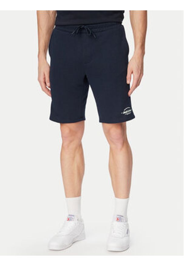 Jack & Jones Komplet t-shirt i spodenki Brandon 12298184 Granatowy Regular Fit. Kolor: niebieski. Materiał: bawełna