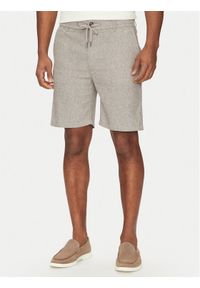 BOSS Szorty materiałowe 50536863 Beżowy Tapered Fit. Kolor: beżowy. Materiał: syntetyk
