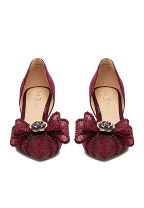 Eva Minge Szpilki EO-AVA-78096-202 Bordowy. Kolor: czerwony. Materiał: zamsz, skóra. Obcas: na szpilce