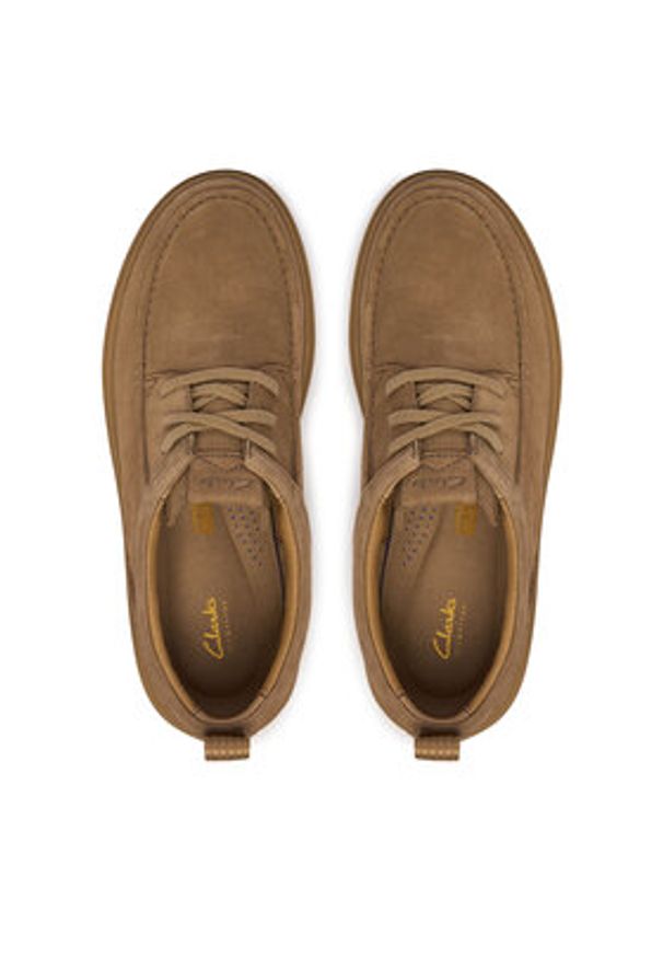 Clarks Półbuty Polden Moc 26186452 Beżowy. Kolor: beżowy. Materiał: skóra, zamsz